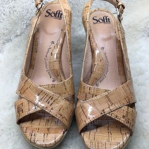 Sofft brand cork patterned heels